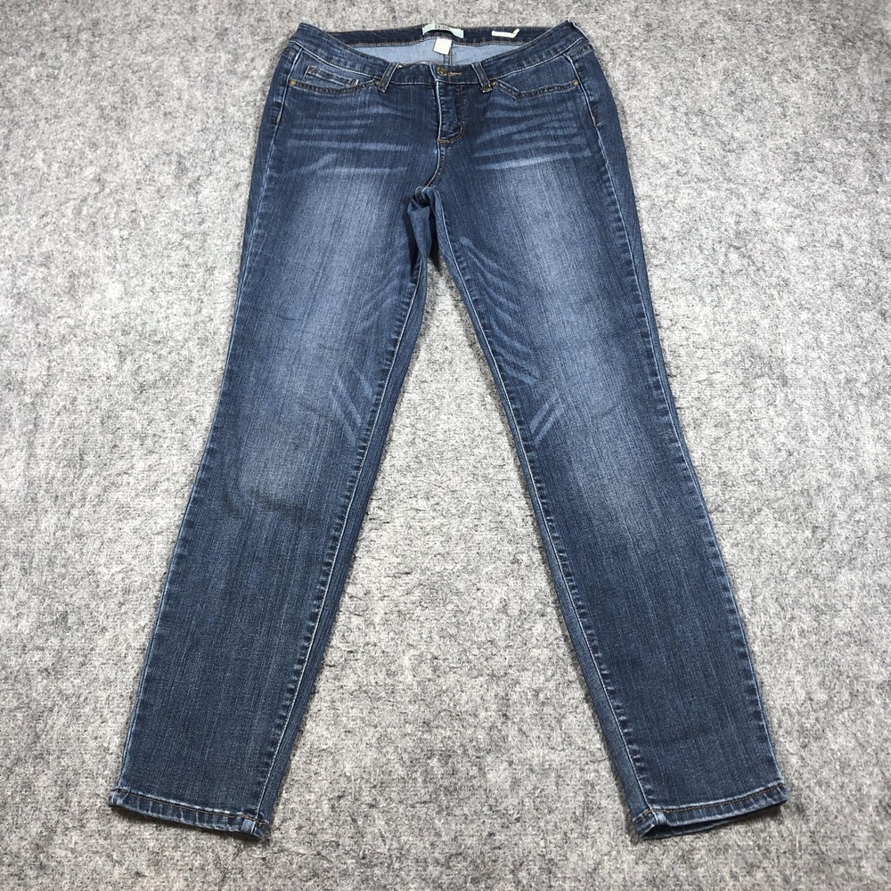 Vintage America Blues Jeans Womens 8 Skinny Medium Wash Stretch Denim Boho